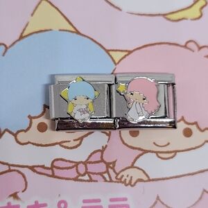 ❣️SOLD❣️NEW Kiki & Lala Little Twin Stars 9mm Stainless Steel Italian Charm Set